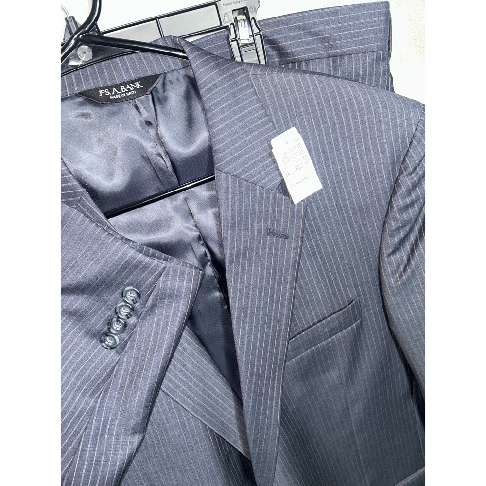 NWT Jos A bank Executive Collection Superfine Wool Pinstripe Suit 42r36 unhemmed